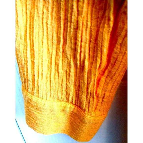 Soft Surroundings Sorano Tunic Top Melon Orange Gauze Roll Tab Buttons - Large - Picture 5 of 8
